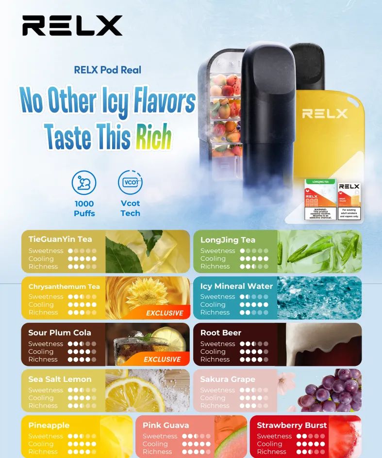 relx vape pods Infinity Pod Pro Replacement Cartridges Seasonal Colors:Meteor Flash Fixing Pod Problems: How