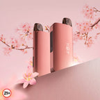 Pink Puffin vape devices with cherry blossoms, 21+ age restricted