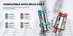SPL10 vape coils in 0.4Î©, 0.6Î©, 0.8Î©, 1.0Î© resistances with TypeMesh design for flavor customization