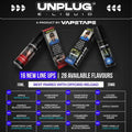 Unplug E-Liquid 15ml & 20mg vape juice with 28 flavors, best with Offgrid Reload, by Vapetape