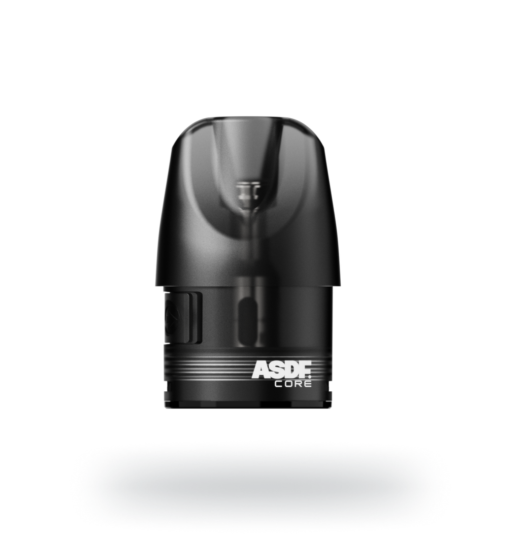 ASDF Core vape pod cartridge, sleek black design for compatible devices