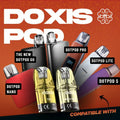 Doxis Pod vape devices including DotPod Nano, Go, Pro, Lite, and S, compatible with Doxis pods