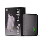 ncigâ„¢ cube closed pod vape device with green indicator light, shown with packaging