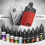 NexGen Pro and Target vape devices with Fuselab and Kohs e-liquids in assorted flavors