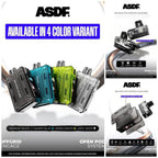 ASDF Offgrid Engage open pod system in 4 colors: black, blue, green, white with magnetic panel