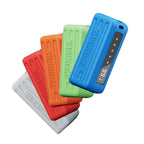 SYOKBAR rechargeable vape devices in blue, green, orange, red, and gray with battery display