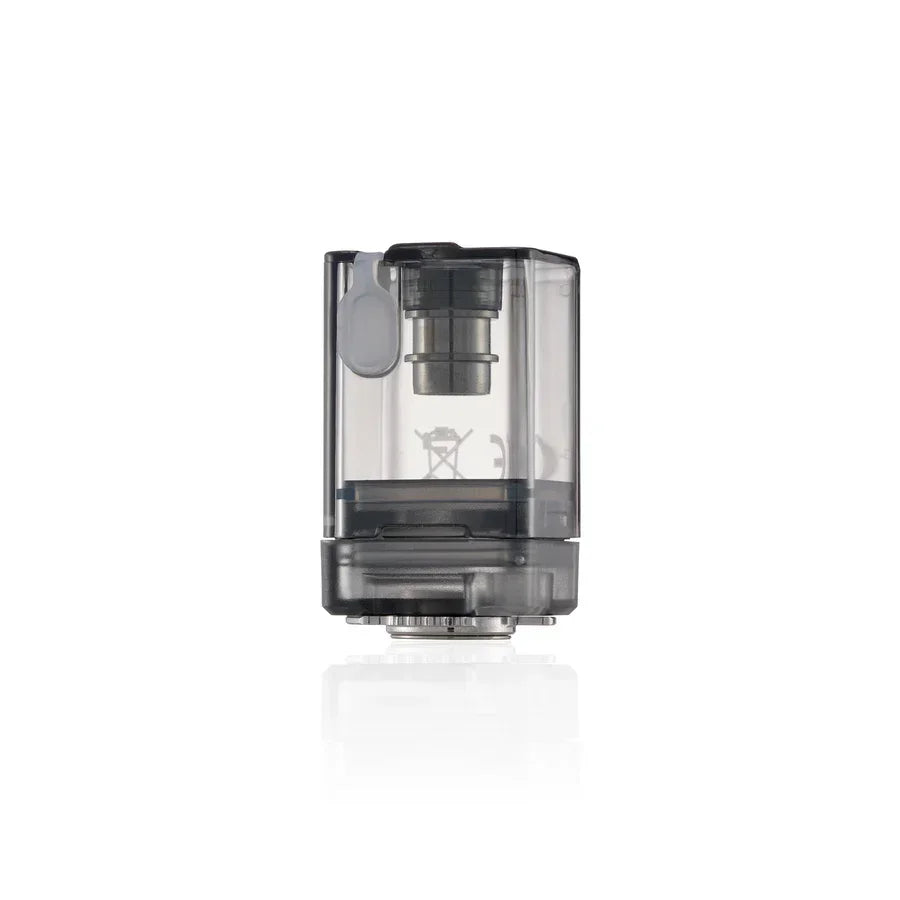 Clear refillable vape pod with black base and airflow control, ideal for e-liquid vaping