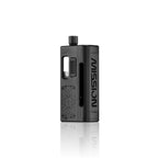 Black Mission vape device with floral design and clear tank, premium vaping hardware