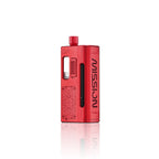 Red Mission vape device with floral design and clear e-liquid window