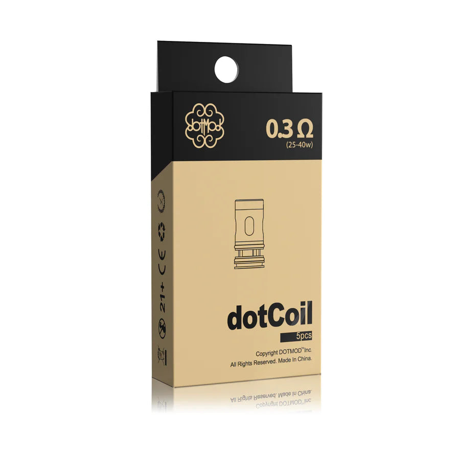 dotCoil 0.3Ω vape coils, 5pcs, premium vaping hardware for 25-40W devices