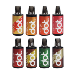 Dot disposable vape pens in assorted flavors and colors, compact design for portable vaping