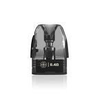 0.4 ohm vape pod with clear chamber and black base, compatible with Jomo devices
