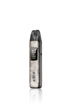 Premium vape device with digital display showing 22W power and 100% battery, sleek marble design