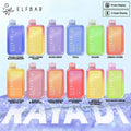 Elf Bar Raya D1 disposable vape pens in colorful flavors like Peach Lychee, Cola, and Strawberry Guava