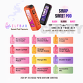 Elf Bar Swap Sweet Pod vape devices with 3-level sweetness & 12 fruity flavors like Strawberry Ice Cream, Mango Mix, and Honeydew