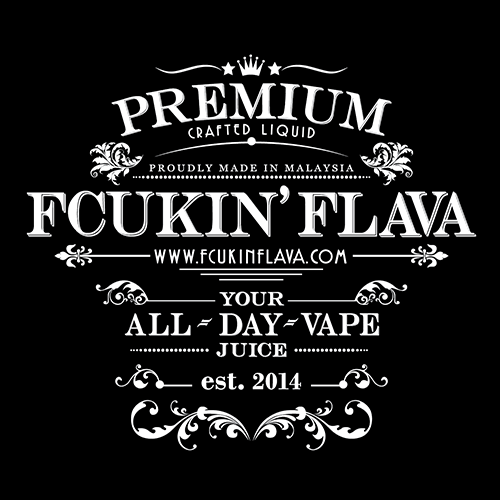 FCUKIN’ FLAVA premium vape juice label, crafted in Malaysia, all-day e-liquid since 2014