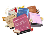 Serapod Deluxe vape pods in strawberry cheesecake, banana milk, vanilla custard, and coffee hazelnut flavors